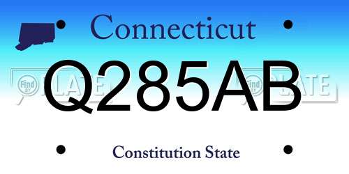 Q285AB Connecticut License Plate
