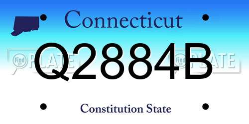 Q2884B Connecticut License Plate