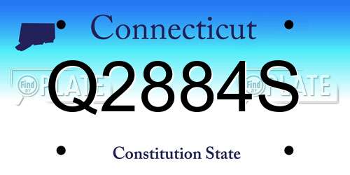 Q2884S Connecticut License Plate