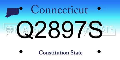 Q2897S Connecticut License Plate