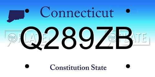Q289ZB Connecticut License Plate