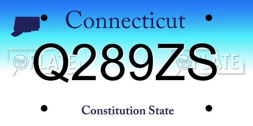 Q289ZS Connecticut License Plate