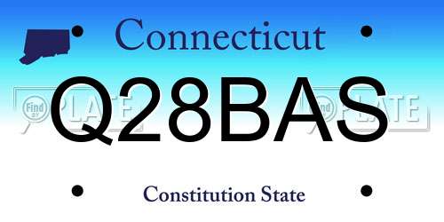 Q28BAS Connecticut License Plate