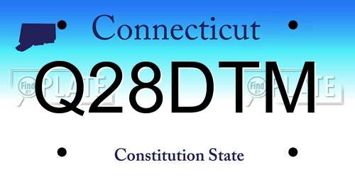 Q28DTM Connecticut License Plate