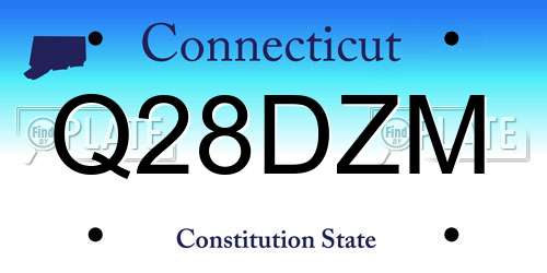Q28DZM Connecticut License Plate