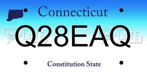 Q28EAQ Connecticut License Plate