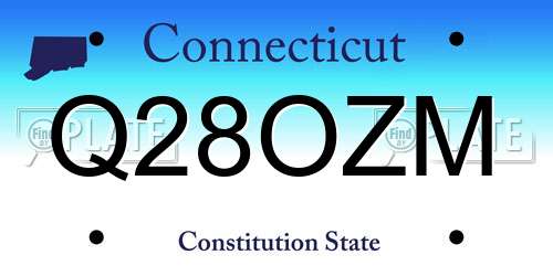 Q28OZM Connecticut License Plate