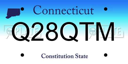 Q28QTM Connecticut License Plate