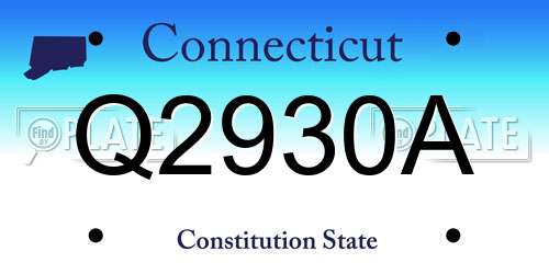 Q2930A Connecticut License Plate