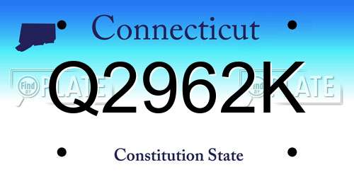Q2962K Connecticut License Plate