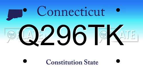 Q296TK Connecticut License Plate