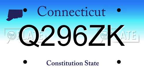 Q296ZK Connecticut License Plate
