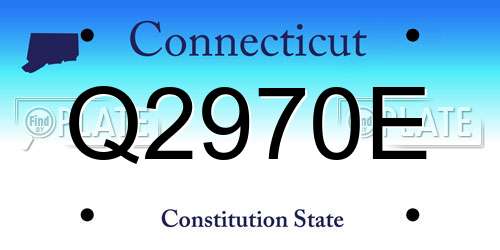 Q2970E Connecticut License Plate
