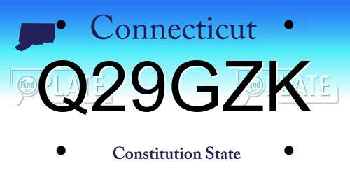 Q29GZK Connecticut License Plate