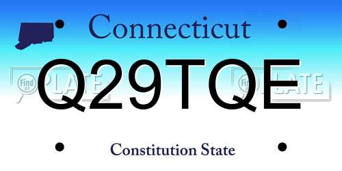 Q29TQE Connecticut License Plate