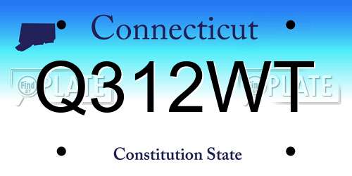 Q312WT Connecticut License Plate