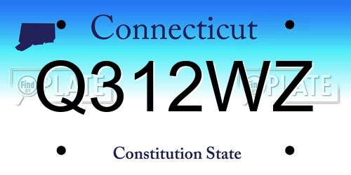 Q312WZ Connecticut License Plate