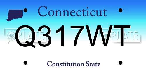 Q317WT Connecticut License Plate
