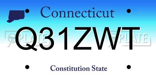 Q31ZWT Connecticut License Plate