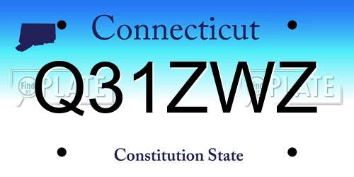Q31ZWZ Connecticut License Plate