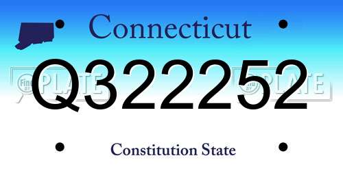 Q322252 Connecticut License Plate