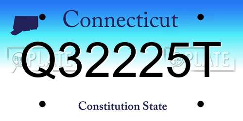 Q32225T Connecticut License Plate
