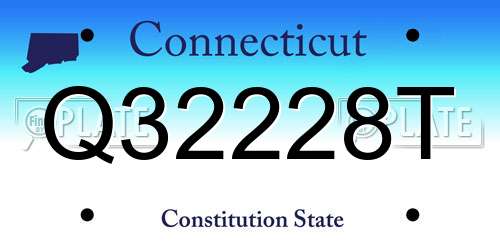 Q32228T Connecticut License Plate