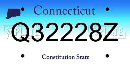 Q32228Z Connecticut License Plate