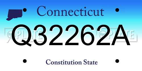 Q32262A Connecticut License Plate