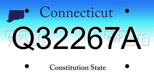 Q32267A Connecticut License Plate