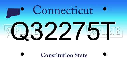 Q32275T Connecticut License Plate