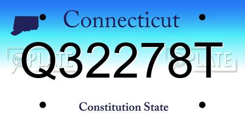 Q32278T Connecticut License Plate