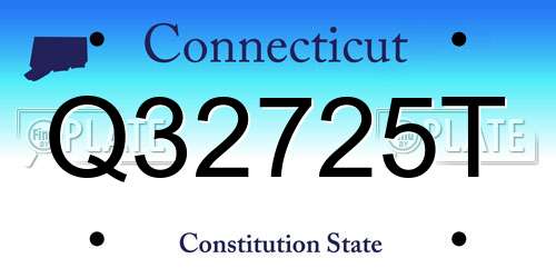 Q32725T Connecticut License Plate