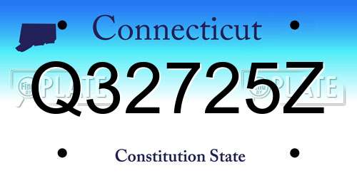 Q32725Z Connecticut License Plate