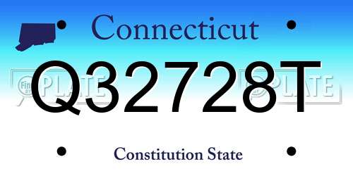 Q32728T Connecticut License Plate