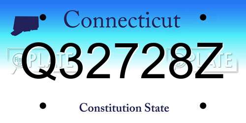 Q32728Z Connecticut License Plate