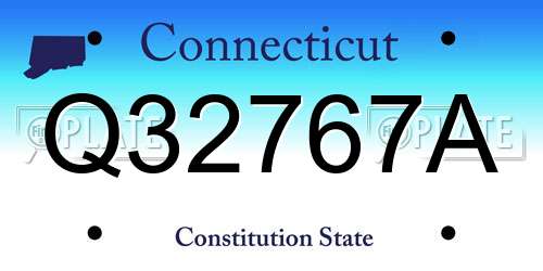Q32767A Connecticut License Plate