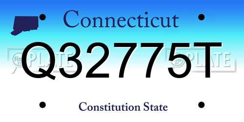 Q32775T Connecticut License Plate