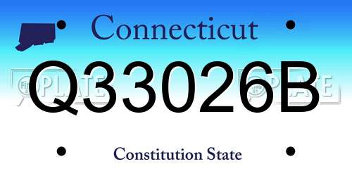 Q33026B Connecticut License Plate