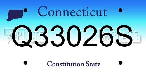 Q33026S Connecticut License Plate