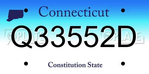 Q33552D Connecticut License Plate