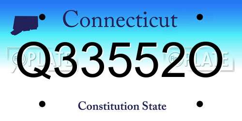 Q33552O Connecticut License Plate