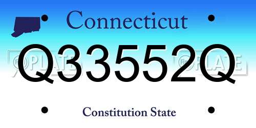Q33552Q Connecticut License Plate