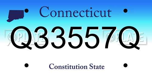 Q33557Q Connecticut License Plate