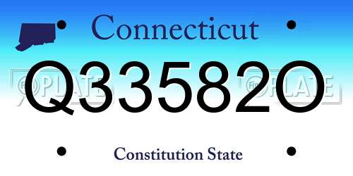 Q33582O Connecticut License Plate