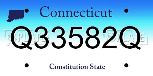Q33582Q Connecticut License Plate