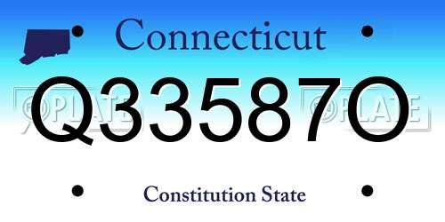 Q33587O Connecticut License Plate