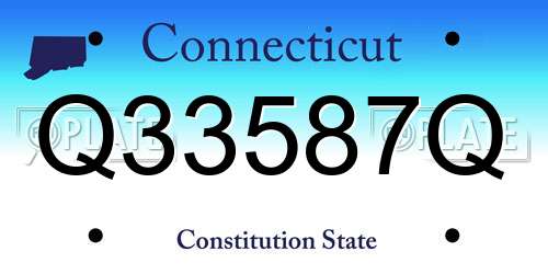Q33587Q Connecticut License Plate
