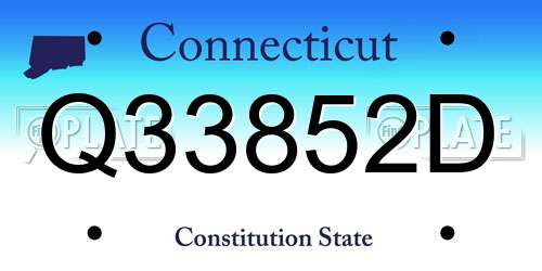 Q33852D Connecticut License Plate
