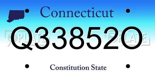 Q33852O Connecticut License Plate